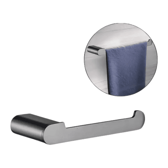 Toallero Barra 23 Cm Kassel Gris Niquel Satinado Antihuellas