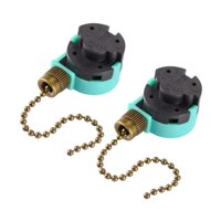 Ioensy - 2 Interruptores De Tirador De Luz De Ventilador De 2 Cables Con Cadena De Cuentas, Control De Interruptor De Cadena De Tirador De Bronce
