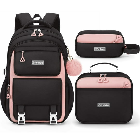 Mochila Para Niñas Impermeable Con Fiambrera Y Lápiz