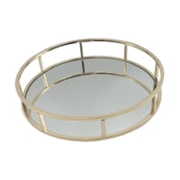 Magideal - Bandeja De Tocador Con Espejo Bandeja De Tocador Bandeja Decorativa Redonda Moderna Bandeja De Espejo Para Tocador Baño Encimera Entrada Dormitorio , 38Cm