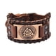 thumbnail image 2 of Retro Wristband Triangle Rune Triangle Letter Nordic Charm Bracelet Rune Bracelet Bangle Wristband , Cuero Rojo Cobre, 2 of 5