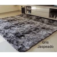Genérico - Alfombra Peluda Living Hogar 150X200 Cm Gris Jaspeado