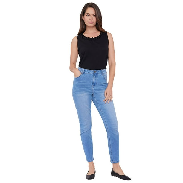 Jeans Mujer Skinny Boton Azul Claro Corona