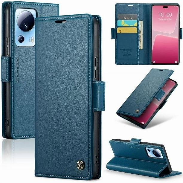 CaseMe tipo cartera Xiaomi 13 Lite con cierre magnético, RFID, tarjetero, soporte, carga inalámbrica