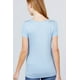 thumbnail image 2 of Saronite Camiseta Básica de Manga Corta con Cuello Redondo y Bolsillo, Azul Cristal (para Mujer), 2 of 4