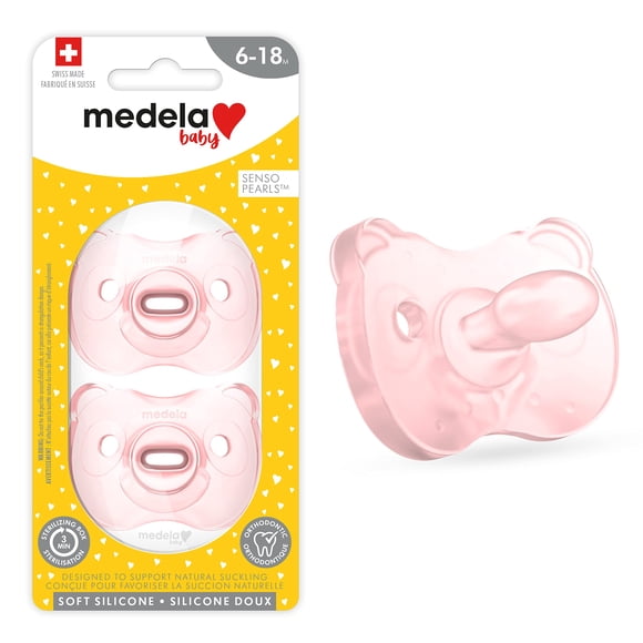Chupete para bebé Medela 6-18 meses de silicona, 2 unidades, rosa