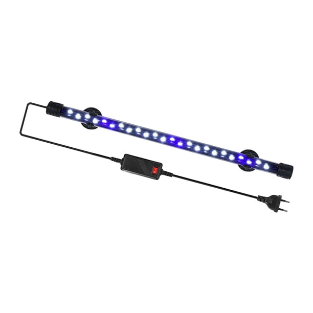 Lámpara de tirarere de barra de lámpara LED para acuario, luces azules y blancas, enchufe para piscina sumergible de la UE, lámpara impermeable para pecera 28cm