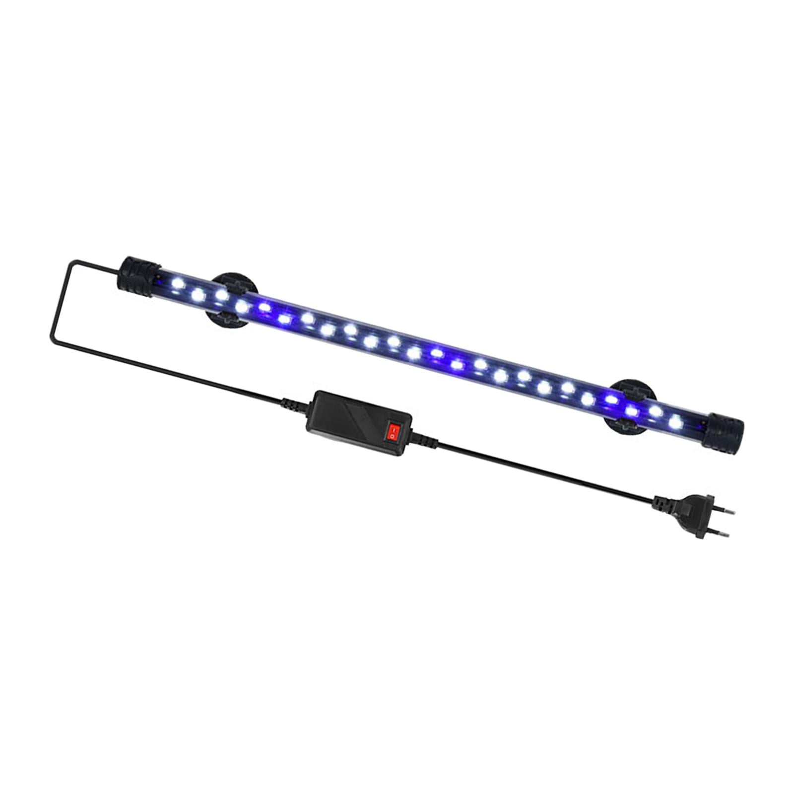 Magideal - Lámpara De Tirarere De Barra De Lámpara Led Para Acuario, Luces Azules Y Blancas, Enchufe Para Piscina Sumergible De La Ue, Lámpara Impermeable Para Pecera 28cm