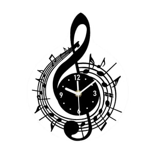 Bothyi - Reloj De Pared Con Símbolo Musical, Ideal Como Regalo. Reloj Decorativo Nórdico Para Oficina, Cocina O Hogar. 23,7 Cm X 30 Cm.
