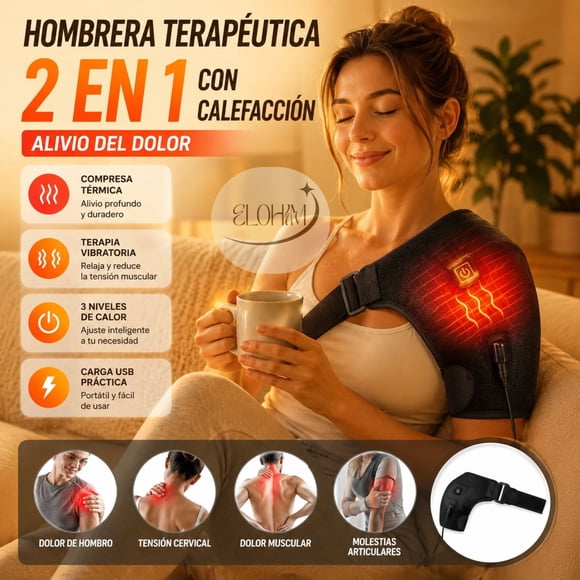 Hombrera Terapéutica 2 en 1 con Calefacción (Alivio del Dolor)