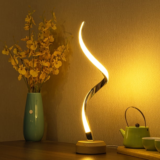 1pc Modern Desk Lamp LED Wood Table Lamp, Bedroom Bedside Night Light, Dimmable LED Lighting For Creative Home Decor