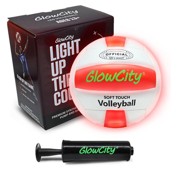 Voleibol LED GlowCity, tamaño 5, suave al tacto, resistente al agua