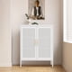 thumbnail image 3 of NO LOCK, Metal Storage Cabinet with 2 Doors and 2 Adjustable Shelves, Steel Storage Cabinet, Metal File Cabinet for Home Office School Gym, White, 3 of 3