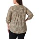 thumbnail image 3 of Agnes Orinda Blusa Casual para Mujer de Talla Grande, Parte Trasera con Pliegues, Cuello en V, Mangas 3/4, Estilo Suelto a Cuadros, Talla 3X, Color Caqui, 3 of 7