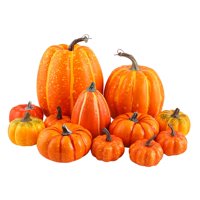 Bothyi - 12 Calabazas Artificiales Vivas Para Fiesta De Otoño, Accesorios De Cosecha De Otoño, Amarillo De Acción De Gracias