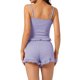thumbnail image 3 of INSPIRE CHIC Conjunto de Pijama a Rayas para Mujer con Volantes en el Dobladillo, Top de Tirantes y Shorts con Lazo, Suave Ropa de Dormir de 2 Piezas M Púrpura Claro, 3 of 6