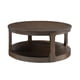 thumbnail image 3 of 40inch Large Curved 2 Tier Traditional Round Circle Wooden Center Coffee Table,Mid Century Rounded Table with Wheels ,Rustic Style Table for living Room,Office,Apartment,Brown, 3 of 3