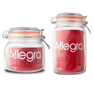 Set 2 Frascos Con Tapa Hermetica 800Ml + 1450Ml Allegra