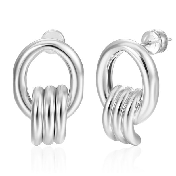 Layered Hoop Earrings for Women, European American Style Minimalist Light Luxury Jewelry