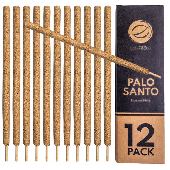 Varillas de incienso Palo Santo Lots of Zen, tamaño grande (paquete de 12)