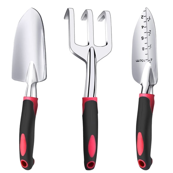 Juego de herramientas de jardín Fosiweelo de aluminio resistente, 3 piezas