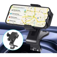 Genérico - Soporte Universal Para Teléfono Móvil - Abrazadera Y Clip Más Anchos, Agarre Seguro. Compatible Con Salpicadero, Espejo Retrovisor, Parasol Y Mesa. Soporte Para Todos Los Smartphones-Negro