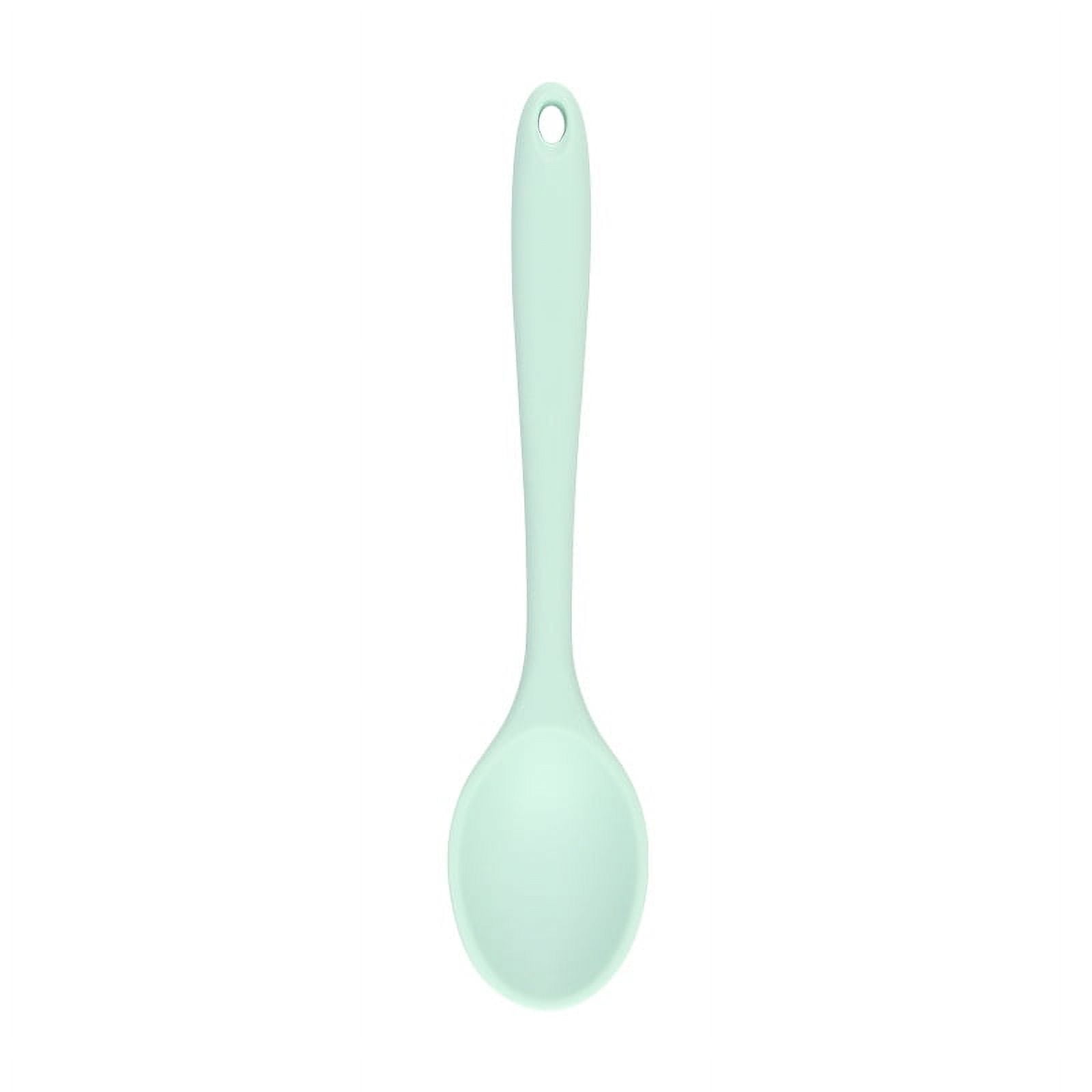 Xmhytop Cucharas De Silicona , Cucharas De Silicona Verde De 2 Piezas Para Comer, Cuchara De 20.4x4.4cm Para Cocina, Comedor, Cocina Y Hornear