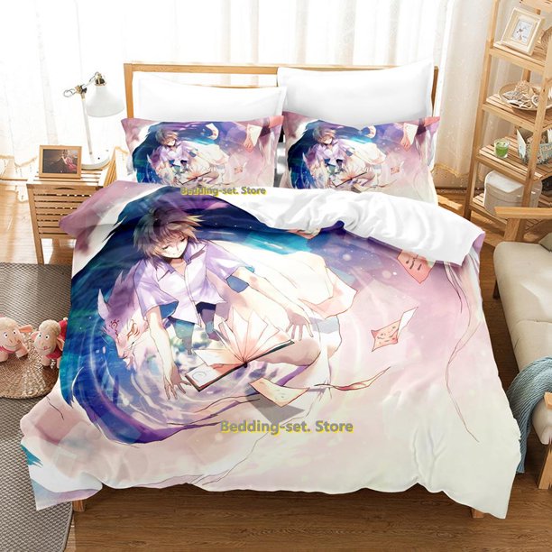 New Natsume's Book of Friends Bedding Set Single Twin Full Queen King Size Bed Set Adult Kid Bedroom Duvetcover Sets Anime Bed Bed Sheets