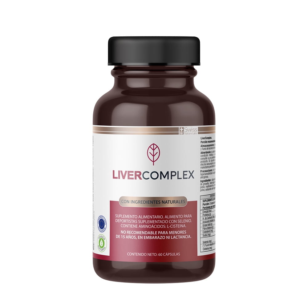 Swiss Nature Labs - Suplemento Alimenticio Liver Complex Salud Hepatica 60 Capsulas Higado