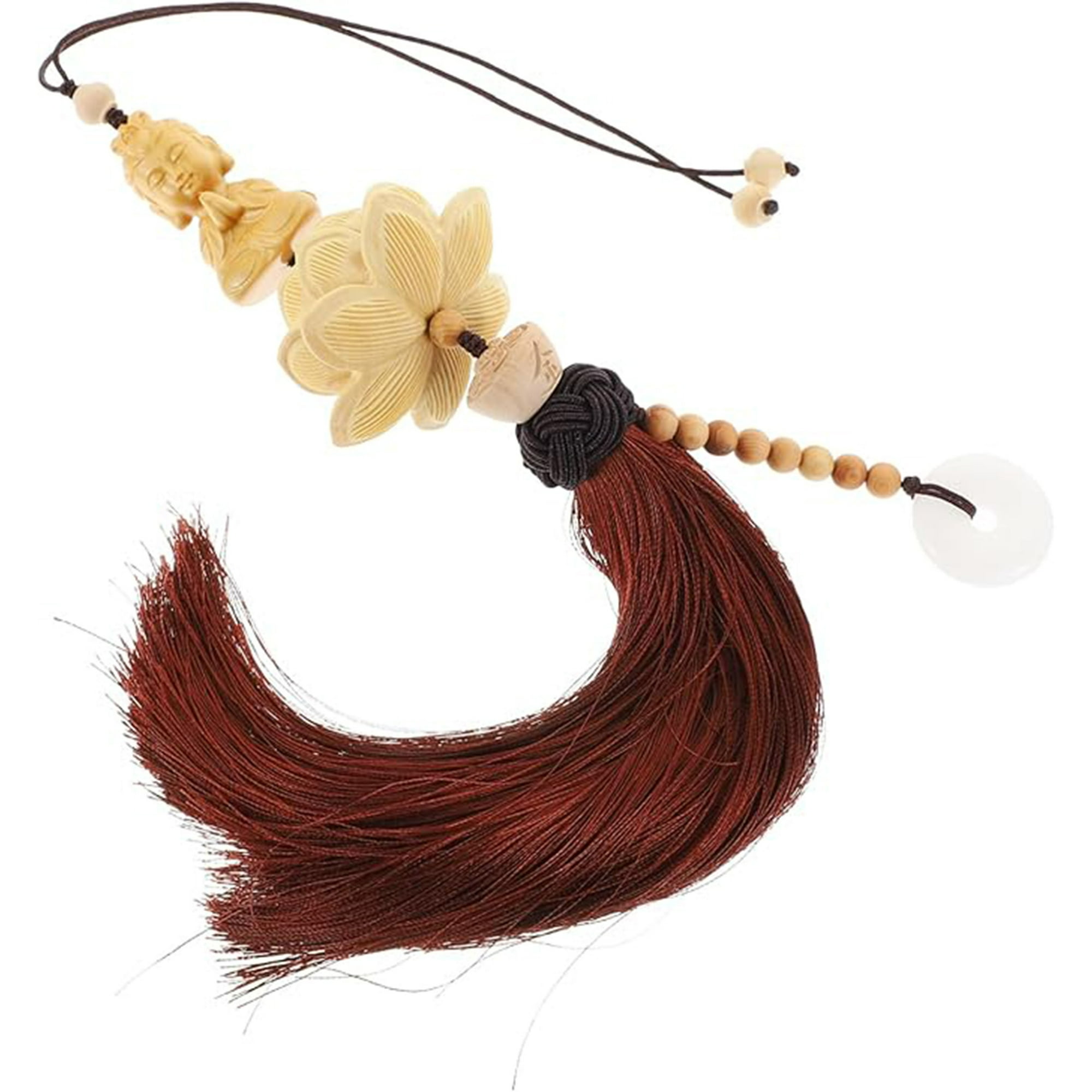 Veat00l - 1 Colgante De Loto De Madera, Colgante Creativo De Loto De Madera, Colgante De Espejo Retrovisor, Colgante De Loto De Suerte, Diseño Exquisito, Fácil De Instalar