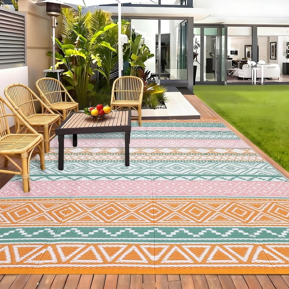 Alfombra GAOMON 274 cm x 366 cm Impermeable y Reversible para Patio