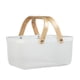 thumbnail image 3 of Cesta De Almacenamiento De Picnic Asas De Madera Para Salidas Senderismo Frutas Verduras Blanco, 3 of 5
