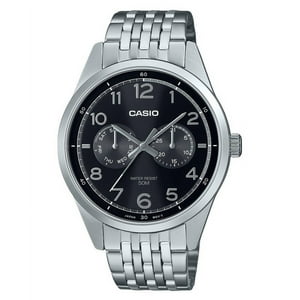 Casio - Reloj Standard Análogo Acero Inoxidable Esfera Negra Cuarzo Mtp-E340D-1Av Para Hombre