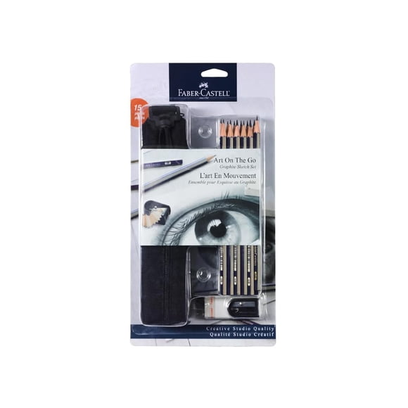 Set de bocetos Faber-Castell Creative Studio Art On-The-Go, 15 unidades