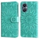 thumbnail image 4 of Funda tipo cartera FOXDOCK para OPPO Reno 8Z , diseño girasol en relieve, cuero PU, cierre magnético, soporte y tarjetero, 4 of 5