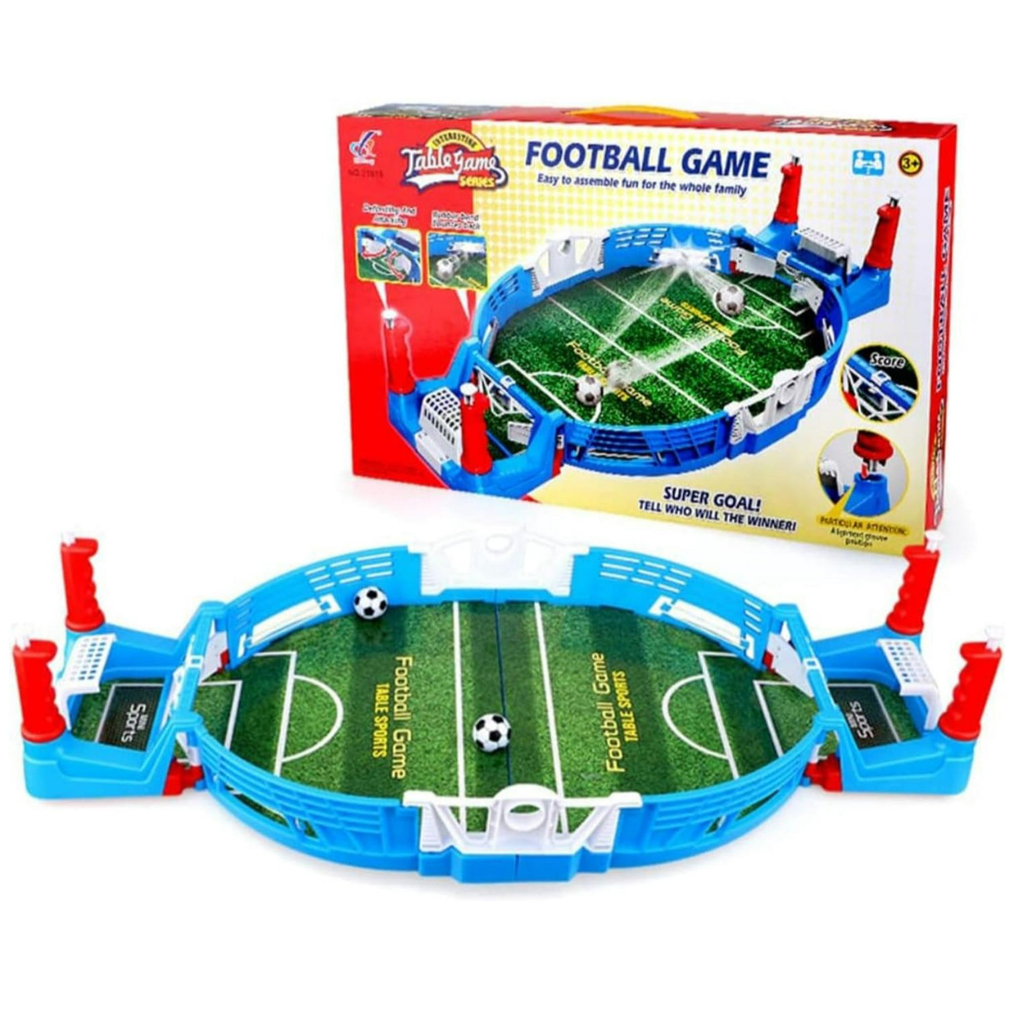 Genérico - Futbol De Mesa Portátil Mini Cancha De Juego Azul Azul