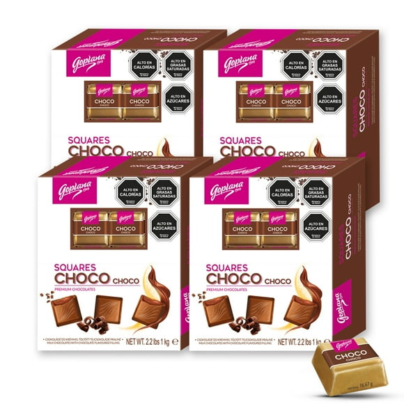 Pack 4 Cajas Bombones Rellenos Sabor Chocolate 1Kg