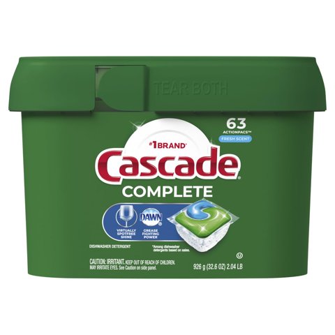 Detergente Para Lavavajillas Cascade Complete Actionpacs 63 Cápsulas
