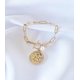 thumbnail image 2 of Pulsera Carre Eslabon Medalla Angel, Perla Enchapado Oro 18k Amarillo, 2 of 3
