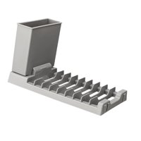 Magideal - Escurridor De Platos,Estante De Cocina,Ahorro De Espacio,Soporte Plegable Para Cubiertos, Decoración, Escurridor De Platos, Bandeja Para Encimera De C Gris