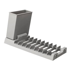 Magideal - Escurridor De Platos,Estante De Cocina,Ahorro De Espacio,Soporte Plegable Para Cubiertos, Decoración, Escurridor De Platos, Bandeja Para Encimera De C Gris