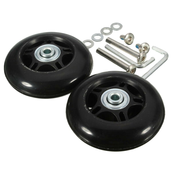 2 Ruedas Para Maleta De Equipaje, Ruedas Giratorias Flexibles Resistentes Al Desgaste, Color Negro, 70 Mm X 24 Mm