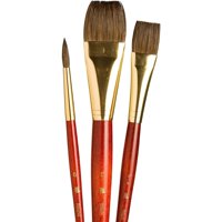 Set 3 Pinceles Princeton Mango Corto Pelo Sintético Camello