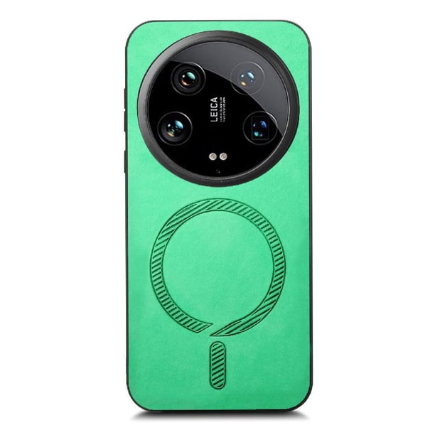 Magnetic Slim Case for Xiaomi 14 Ultra 5G with Camera Guard & Anti-Scratch Back Green