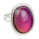 thumbnail image 1 of Nuevo oval de la plata de la vendimia anillo del humor emoción que siente el color que cambia ajustable, 1 of 2
