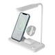 thumbnail image 4 of Cargador inalámbrico plegable multifunción de 15 W con luz nocturna LED y soporte para teléfono, compatible con Apple Watch/iPhone/AirPods, diseño portátil para uso doméstico y de oficina-Blanco, 4 of 10