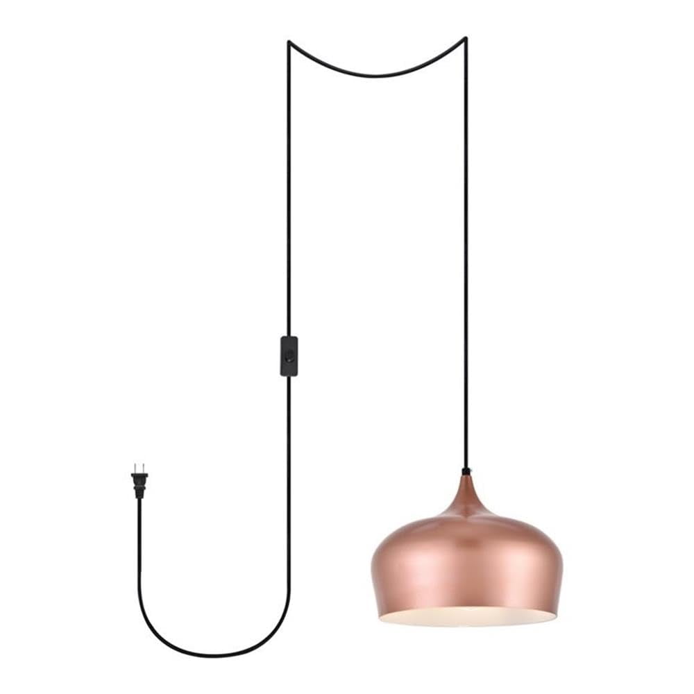 Lámpara Colgante Living District Nora Aluminio Dorado Miel 110v