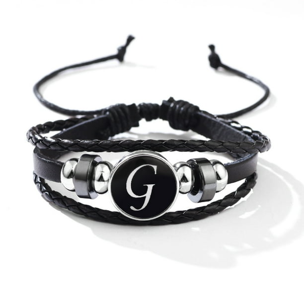 Stackable PU Leather Chain Bracelet - 26 English Letter Pattern - Perfect Birthday Gift for Personality Lovers!