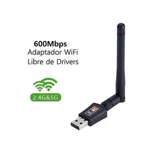 Genérico - Adaptador Wifi Usb 5G Con Antena 24G Doble Banda 600Mbps