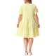 thumbnail image 5 of Agnes Orinda Vestidos de Cuadros para Mujer Tallas Grandes Cuello Redondo de Capas Mangas Cortas Verano Casual Midi Vestido a Cuadros 2X Amarillo, 5 of 8